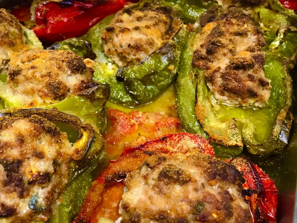 Vegetables stuffed with olive oil