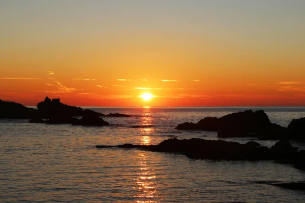 Alba sulla spiaggia di Le Lavandou